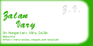 zalan vary business card